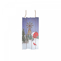 Wooden Red Barn and Windmill Wall Plaque