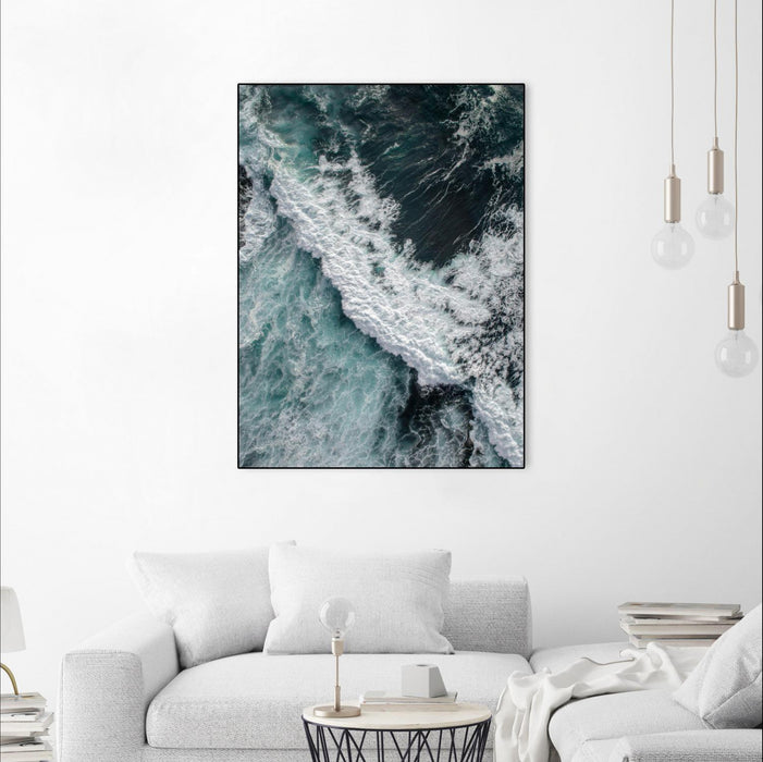 \"From Above 9\" Canvas Framed Black 24x32 Wall Art