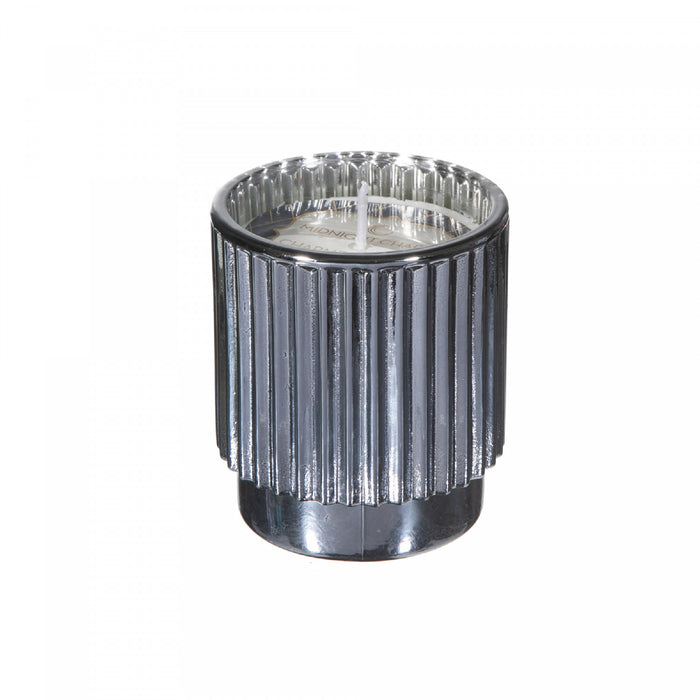 4.6 Oz Ribbed Electroplated Scented Candle Midnight Charm - Set of 2