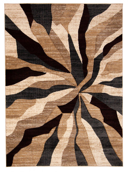 Mayoree Brown, Beige & Black Area Rug - 5'3\" X 7'3\" 
