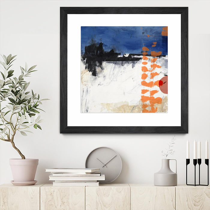 \"Midnight Rise Ii\" Matted and Framed Black 30x30 Wall Art