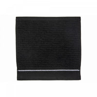 Luxury Stitch Wash Cloth 12 x 12 Black - Set of 6 Towels
