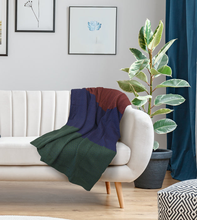 Anadia Throw 50x60\" Blue/burgundy 