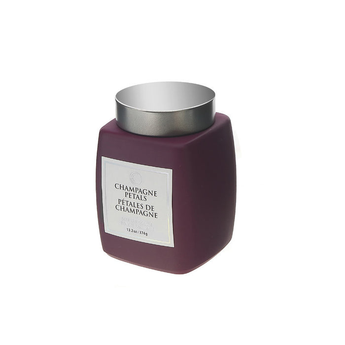 13.2 Oz Luxe Scented Square Candle with Lid Champagne Petals - Set of 2