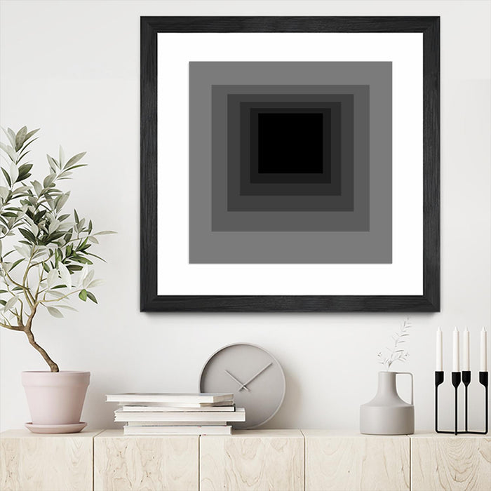 \"After Josef A\" Matted and Framed Black 30x30 Wall Art