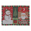 Tapestry Unbacked Placemat Snowman Santa - Set of 12