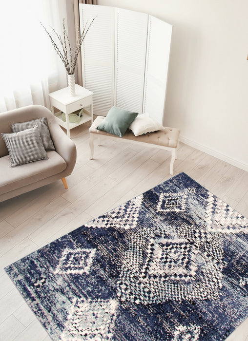 Makondo Mosaique Blue Area Rug - 5'3\" x 7'3\"