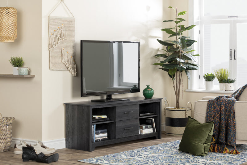Fusion 60\" TV Stand With Drawers - Grey Oak