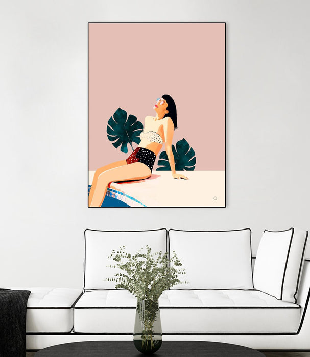 \"Sunday\" Canvas Framed Black 24x32 Wall Art