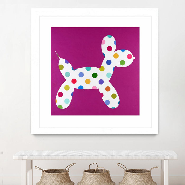 \"Dottie\" Matted and Framed White 36x36 Wall Art