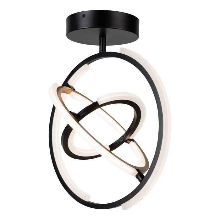 Trilogy Black & Brass Integrated LED Semi-Flush Mount