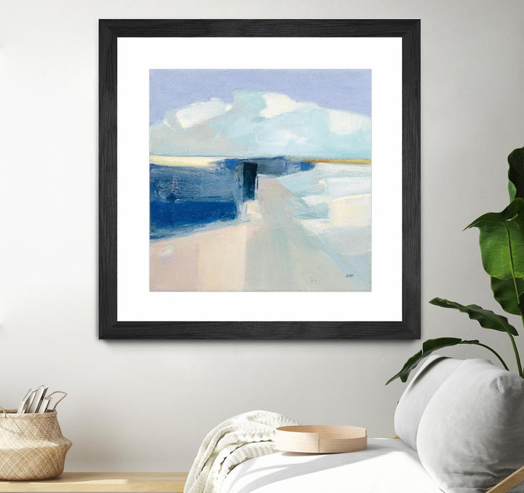 \"Sand And Sky\" Matted and Framed Black 30x30 Wall Art