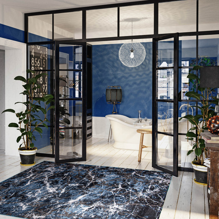 Blue Marble Area Rug - 8'0\" x 10'0\"