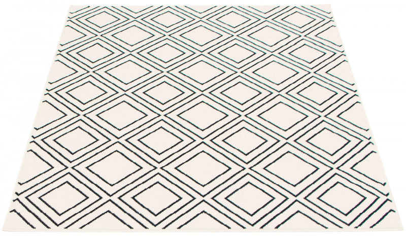 August Geod White-Navy 5'3\" x 7'3\" Area Rug