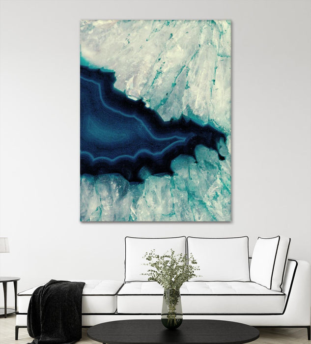 \"Up Close Blue Mineral Ii\" Giant Art 72x54 Wall Art