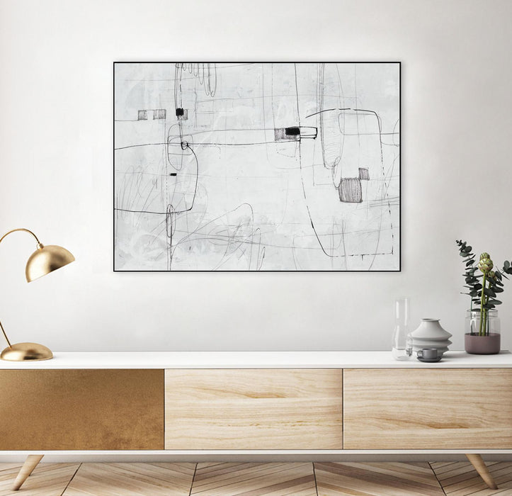 \"Parkour\" Canvas Framed Black 24x18 Wall Art