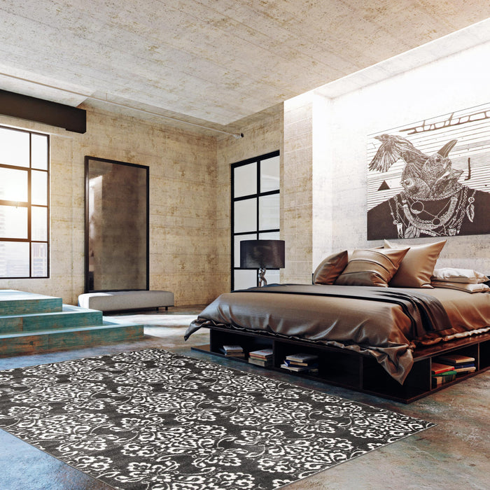 Caledonia Grey 6'7\" x 9'6\" Area Rug
