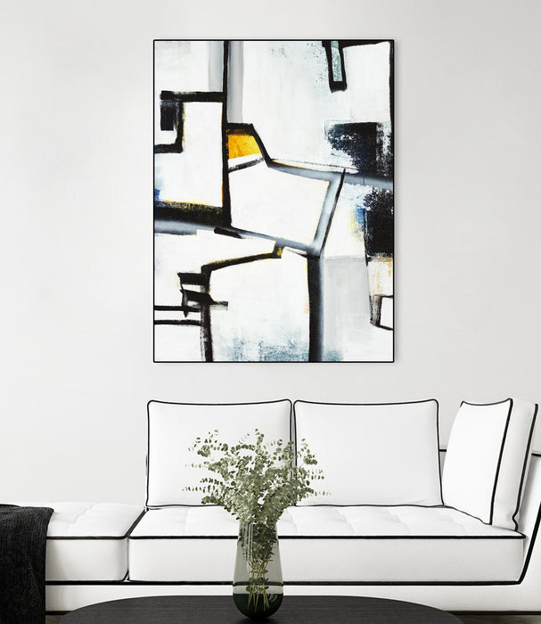 \"The A Line Ii\" Canvas Framed Black 18x24 Wall Art