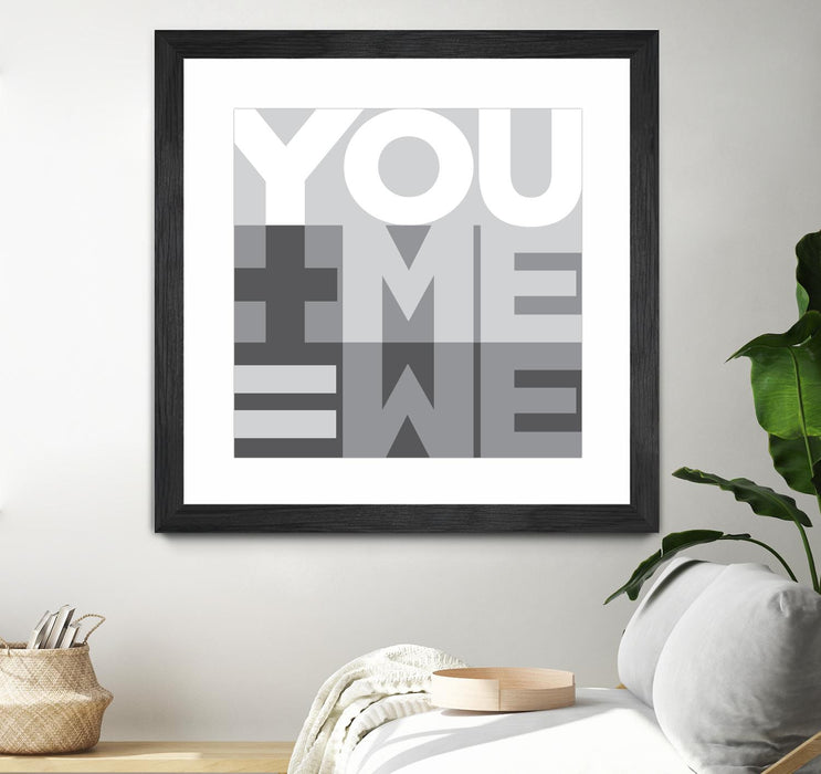 \"You Me We I\" Matted and Framed Black 30x30 Wall Art