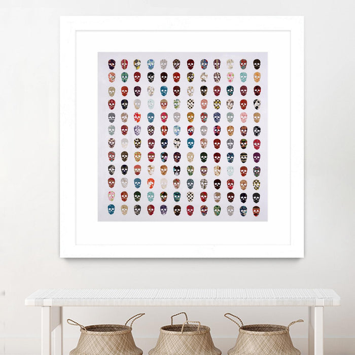 \"Gorgeous Crowd\" Matted and Framed White 30x30 Wall Art