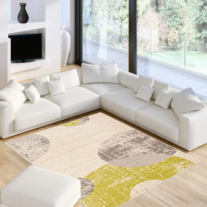 Ellegance Ivory / Green 3'11\" x 5'7\" Area Rug