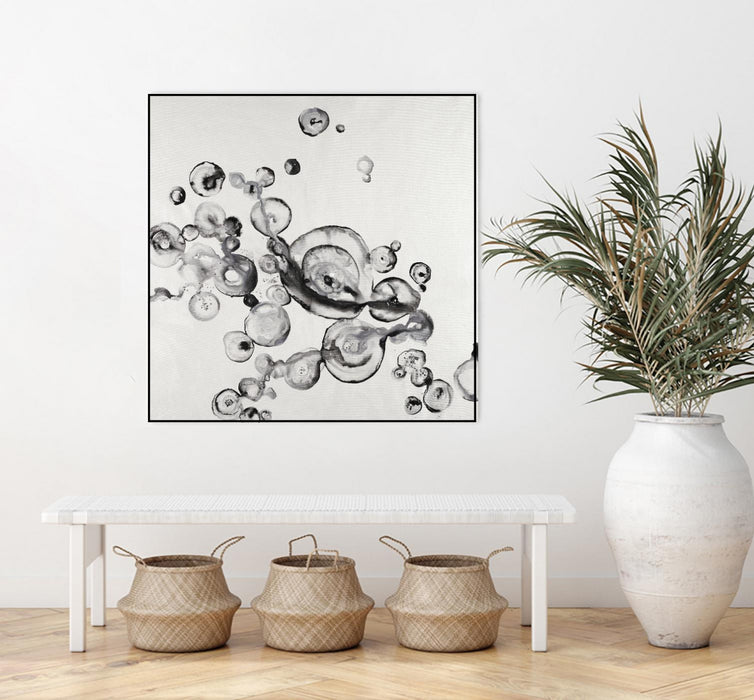 \"Transparent Onyx\" Canvas Framed Black 20x20 Wall Art