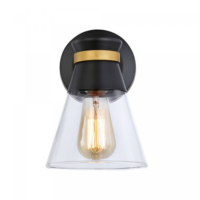 Kanata Black & Brushed Brass 1-Light Sconce