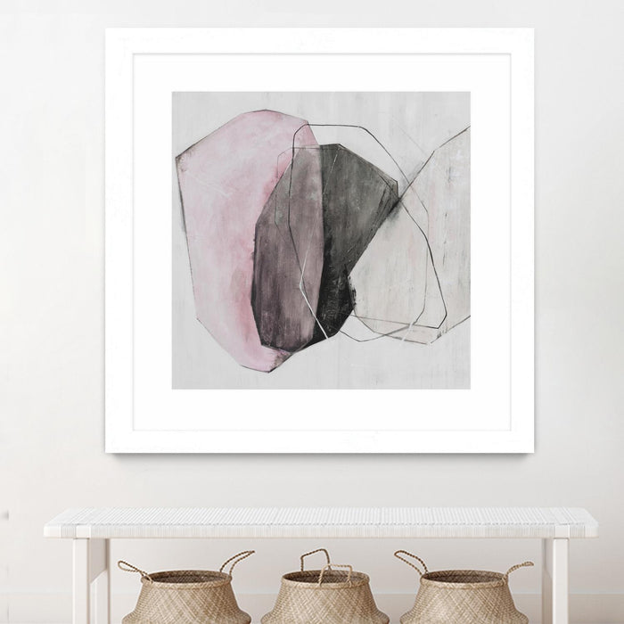 \"Tickled With Pink\" Matted and Framed White 30x30 Wall Art