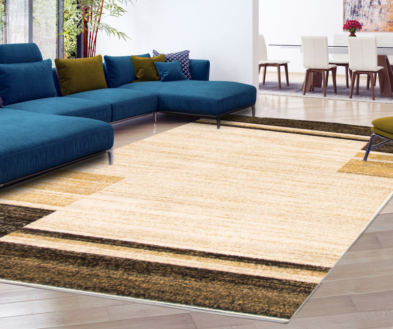 Aya Ivory-Brown Area Rug - 3'11\" x 5'7\"
