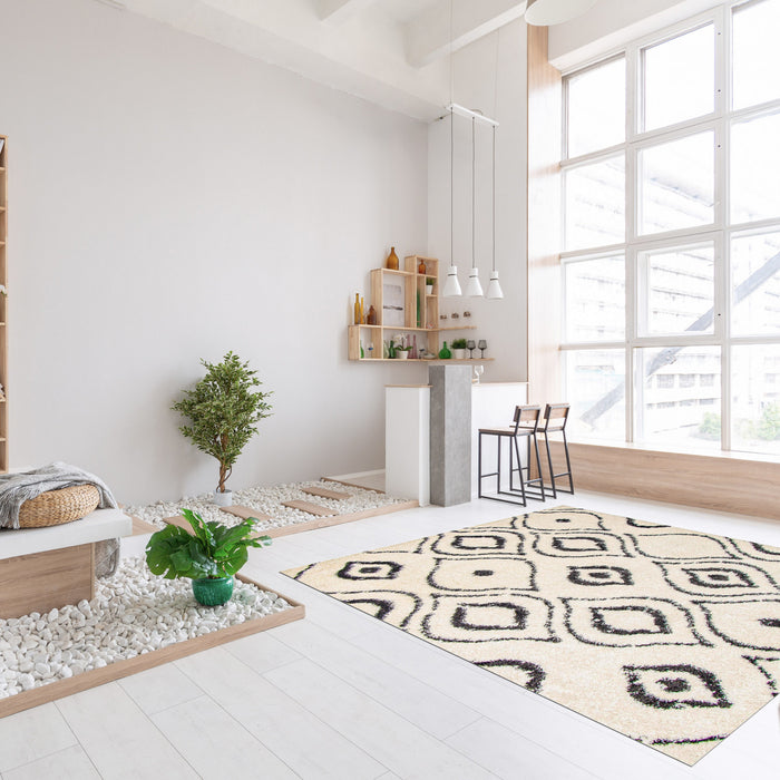 Gael Ivory Shag 3'11\" x 6'0\" Area Rug