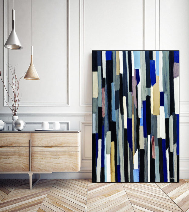 \"Modernday\" Canvas Framed Black 24x36 Wall Art