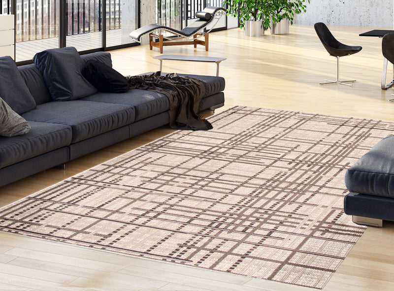 Sadie Burburry Silver-Black Area Rug - 7'10\" x 10'2\"