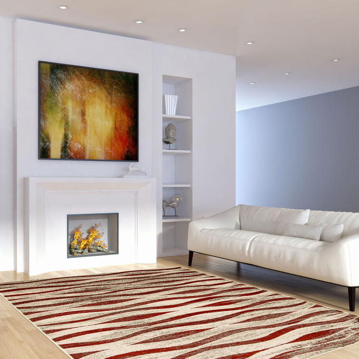 Arusha Ivory / Red 3'11\" x 5'7\" Area Rug