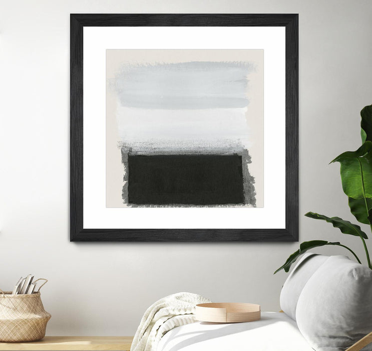 \"Star Night Interlude\" Matted and Framed Black 36x36 Wall Art