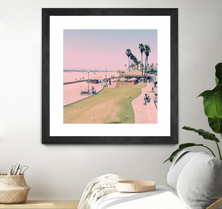 \"Summer Days\" Matted and Framed Black 30x30 Wall Art