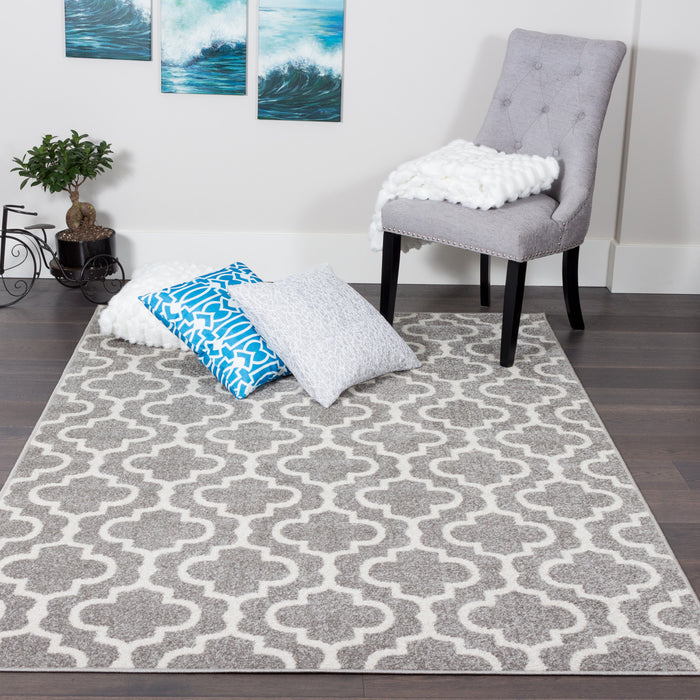 Lav Lat Grey 3x5 Area Rug