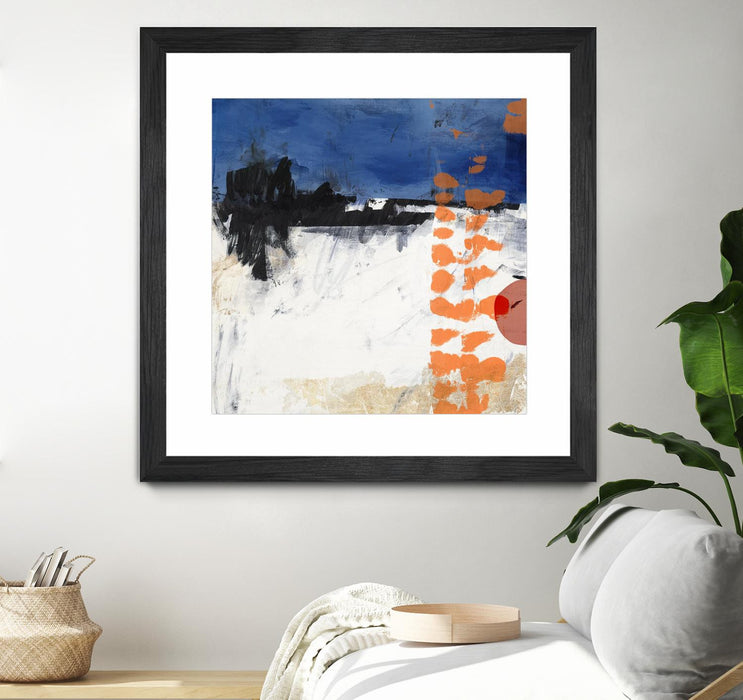 \"Midnight Rise Ii\" Matted and Framed Black 30x30 Wall Art
