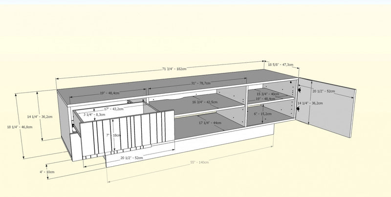 Nordika 72\" TV Stand - White