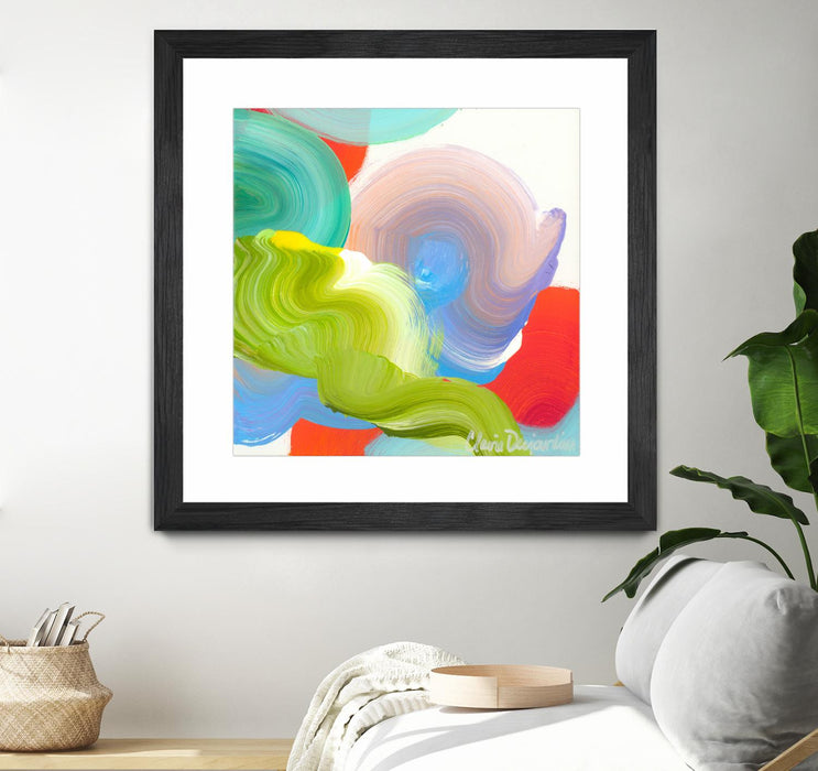 \"Vav 05\" Matted and Framed Black 30x30 Wall Art