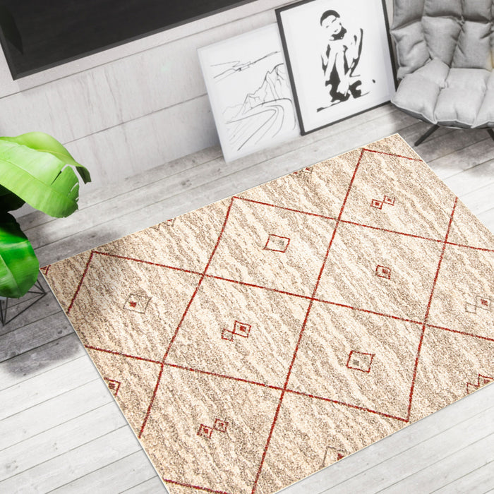 Grande Ivory/Red6'7\" X 9'6\" Area Rug