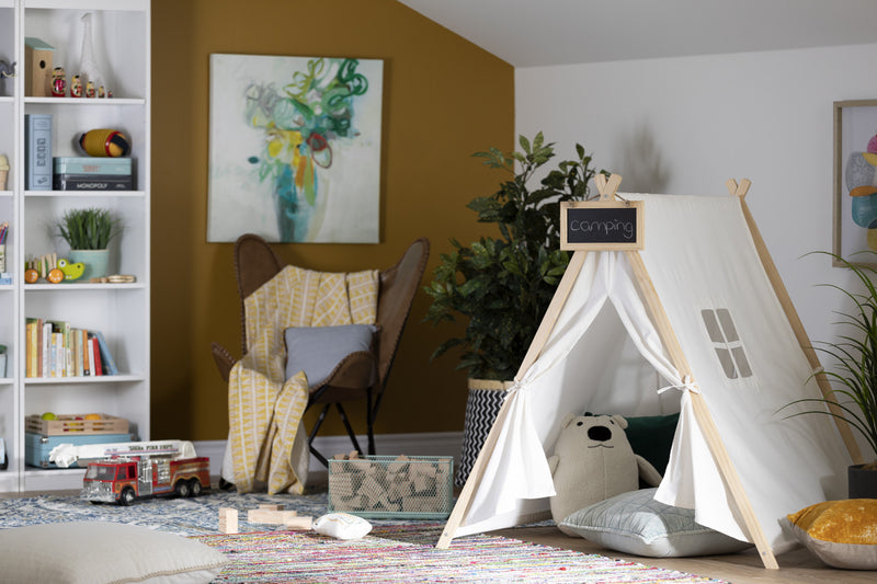 Sweedi Play Tent With Chalkboard - White and Natural