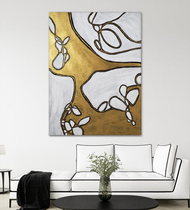 \"Mocha Latte -gold - 1\" Giant Art 72x54 Wall Art
