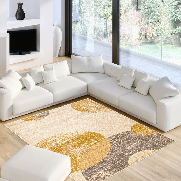 Ellegance Ivory / Gold 6'7\" x 9'6\" Area Rug