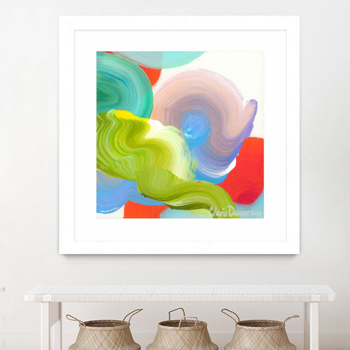 \"Vav 05\" Matted and Framed White 30x30 Wall Art