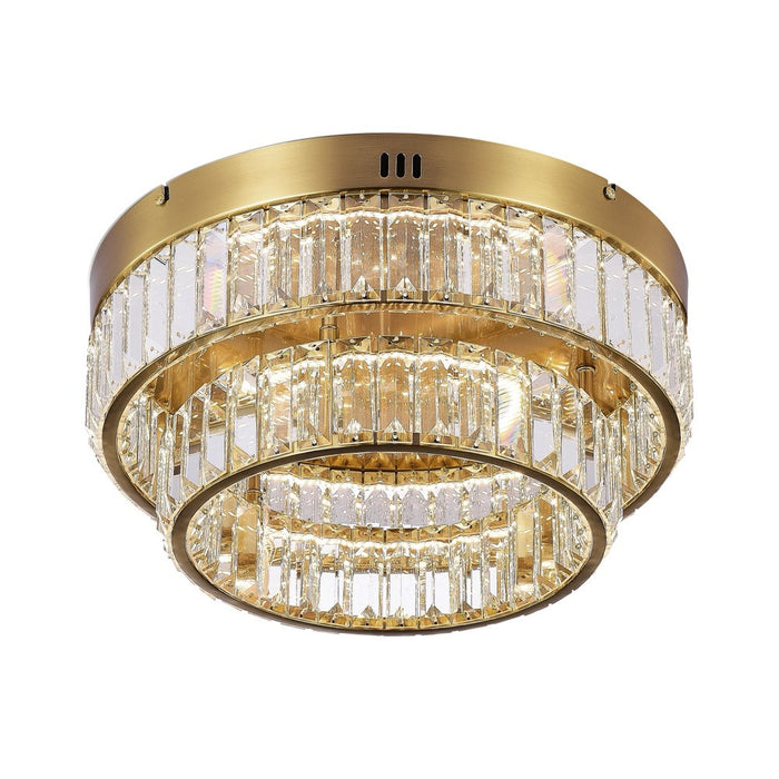 Stella Two-Tier LED Brushed Brass Flush Mount