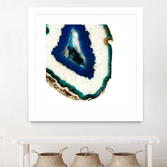 \"Mediterranean Agate A\" Matted and Framed White 30x30 Wall Art