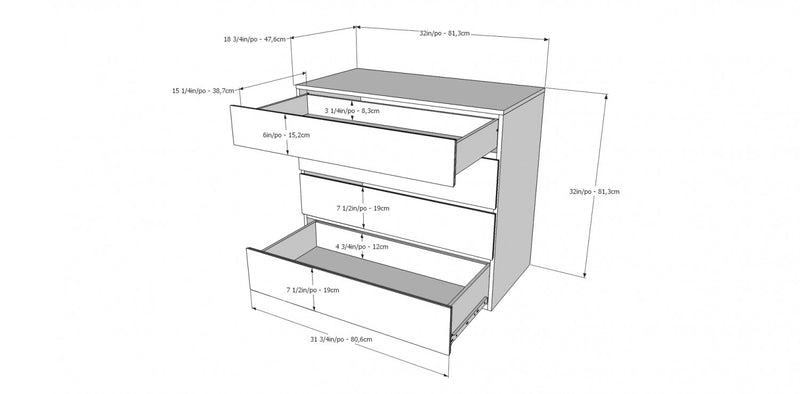 Nordika Chest - White
