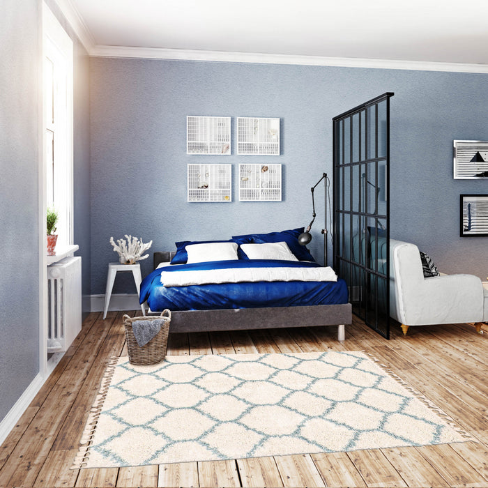 Helma Trellis Cream Shag 6'7\" X 9'6\" Area Rug