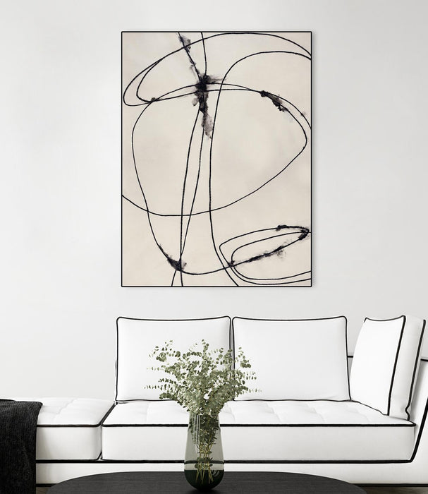 \"Tangled Ties\" Canvas Framed Black 24x32 Wall Art