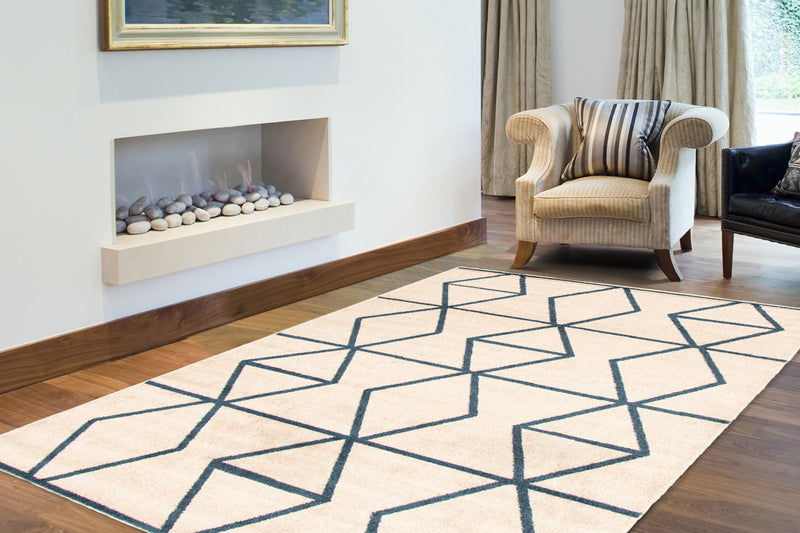 Anandi Ivory-Blue Area Rug - 7'10\" x 10'2\"